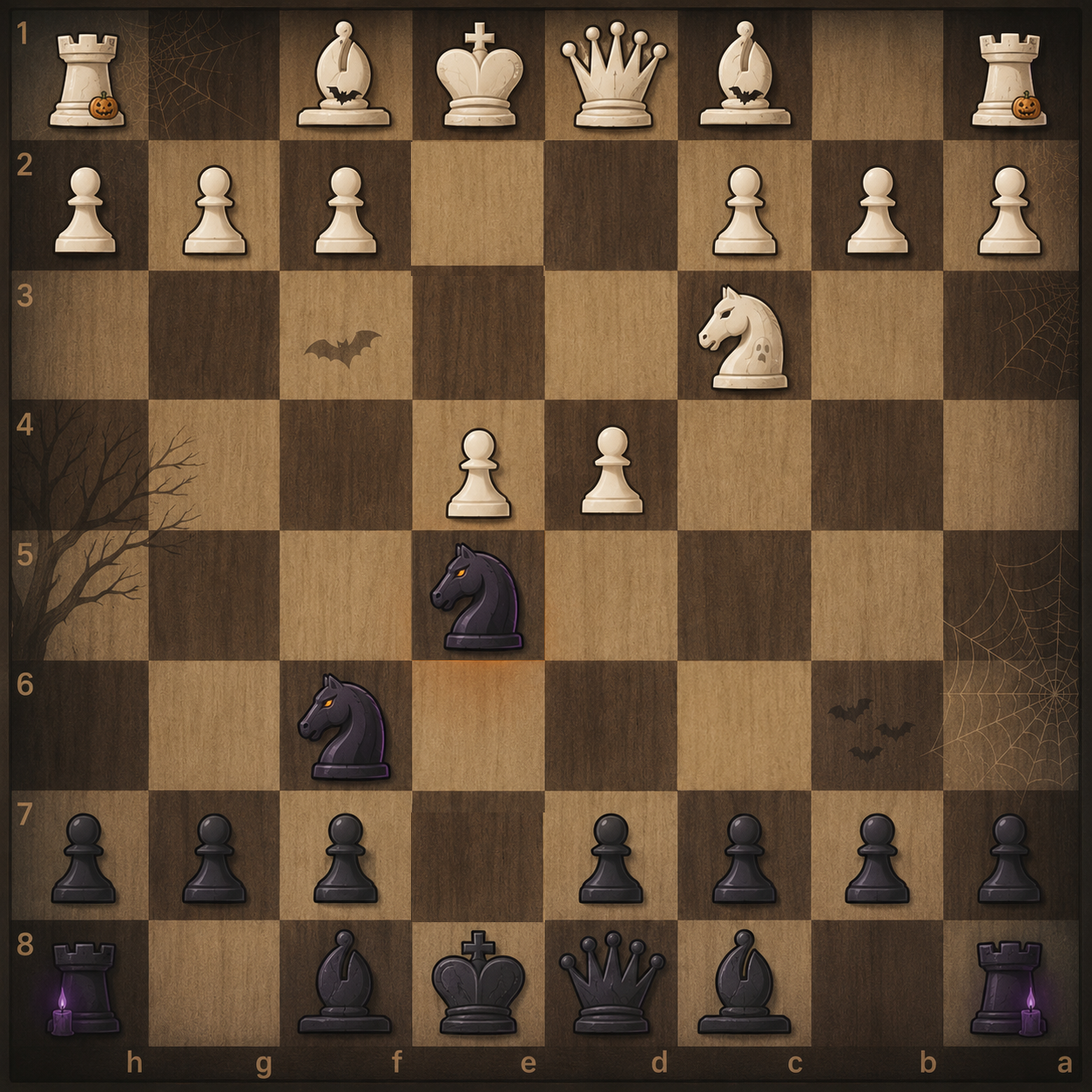 Image 2 (Black to Move). Black accepts the knight sacrifice on e5 and White starts pushing the center with d4.