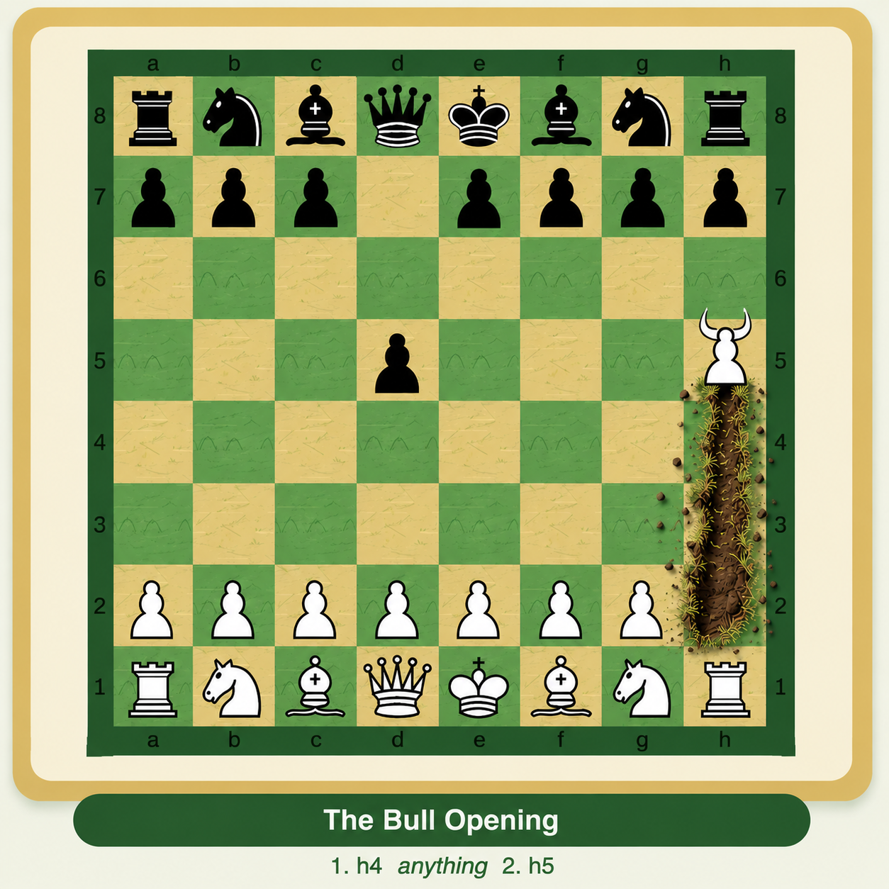 Bull opening board illustration
